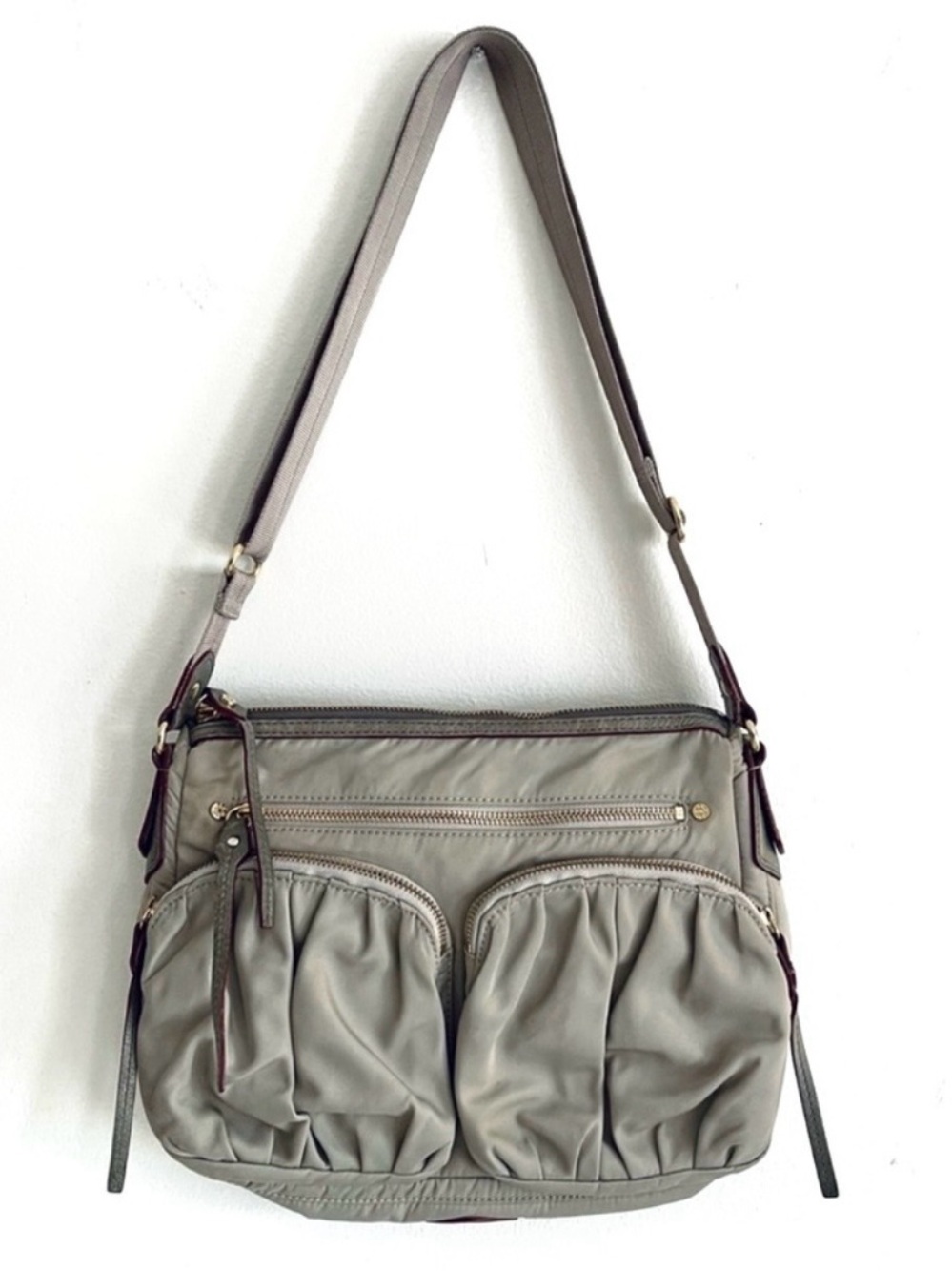 Mz Wallace Paige Nylon Crossbody Bag In Gray